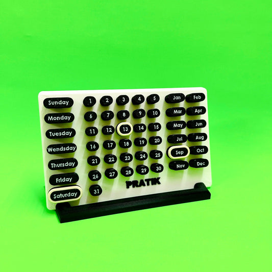 Personalized Retro Desk Calendar – Custom Name Edition