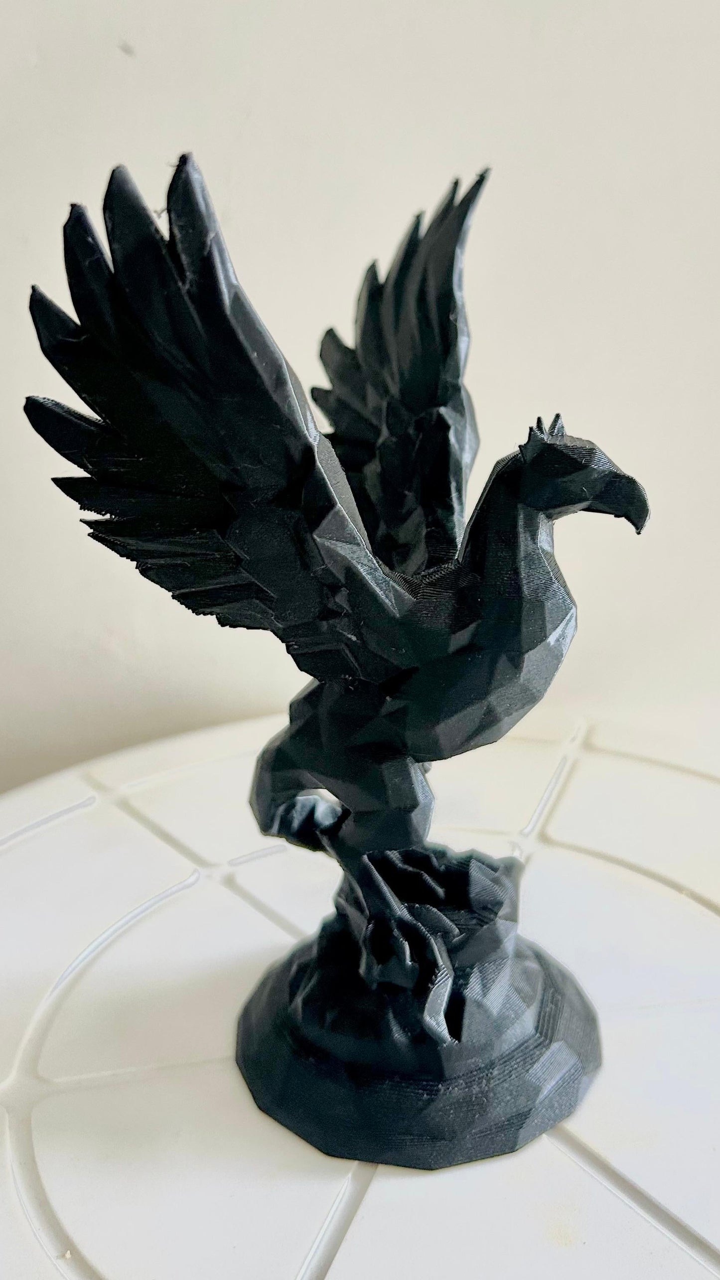 Obsidian Phoenix – The Eternal Rise| Low Poly Phoenix | 3D Printed Modern Home Decor | Minimalist Table Centerpiece