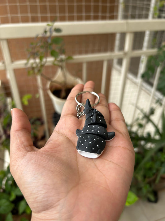 Flexi Whale Keychain – 3D Printed Movable Whale | Cute Articulated Whale Charm | Unique Gift for Ocean Lovers, Collectors & Kids