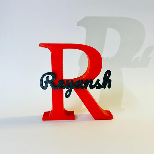 Personalized Alphabet Name Stand | Custom Monogram Name Stand | Initial & Name Desk Art | Name-On-Letter Table Decor