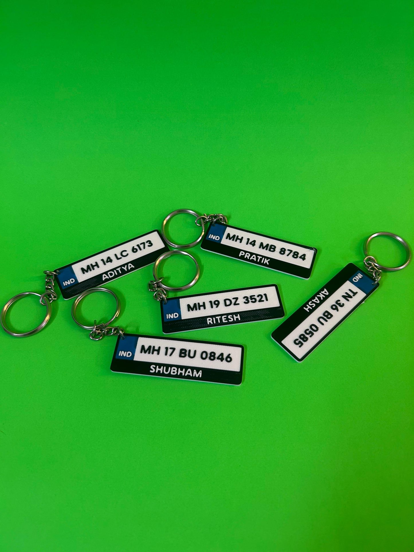 Custom Number Plate Keychain – Personalized with Your Name and Mobile Number