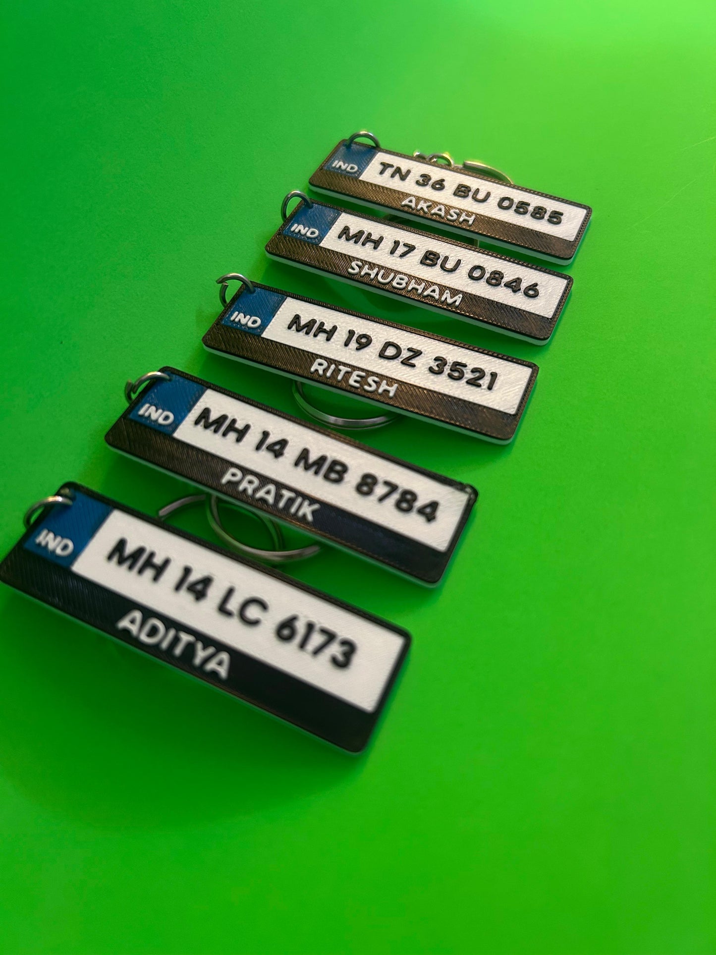 Custom Number Plate Keychain – Personalized with Your Name and Mobile Number