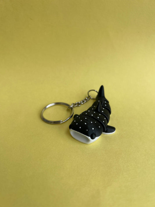 Flexi Whale Keychain – 3D Printed Movable Whale | Cute Articulated Whale Charm | Unique Gift for Ocean Lovers, Collectors & Kids