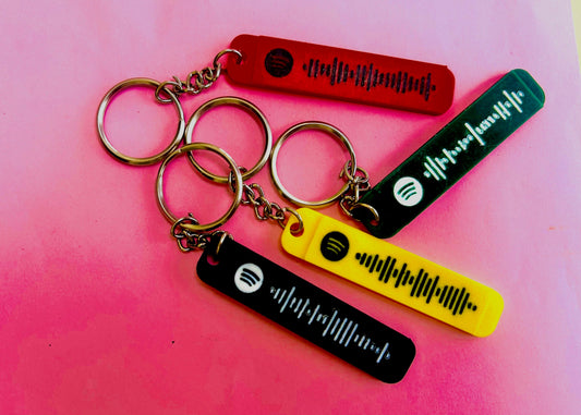 Custom Spotify Code Keychain | Scan & Play Key Tag | Spotify Song Keychain – Personalized | Music Memory Keyring